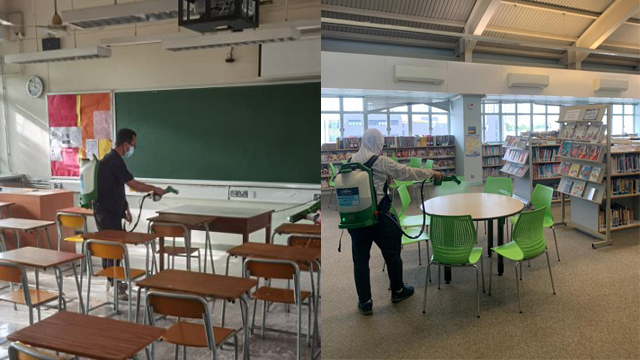 2022-01-24&25 Thorough cleansing and disinfection works of the school campus